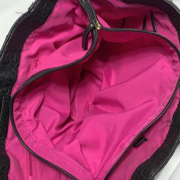 NICOLE By Nicole Miller Black Faux Debossed Leather Tote with Magnetic Snap - Picture 12 of 12